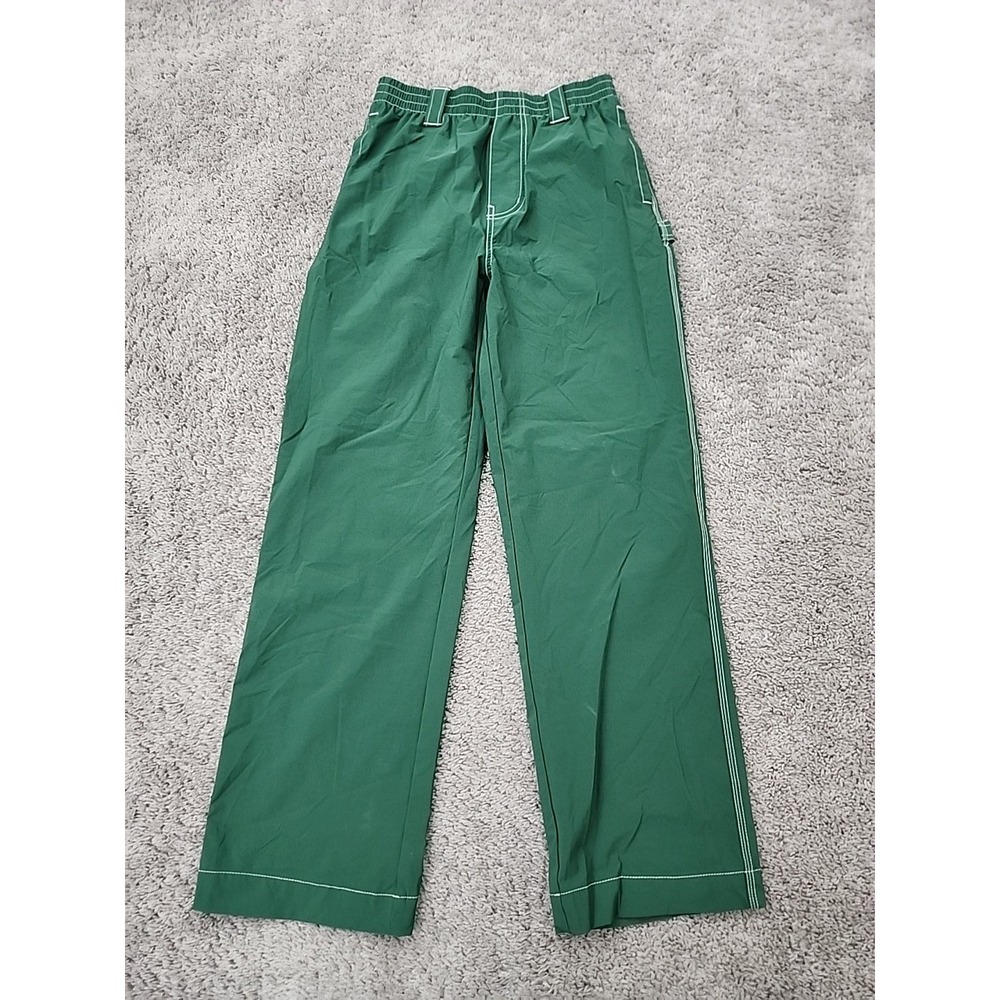 Urban Outfitters Cargo Pants Womens M Green Contrast Stitch Wide Leg OB1725077
